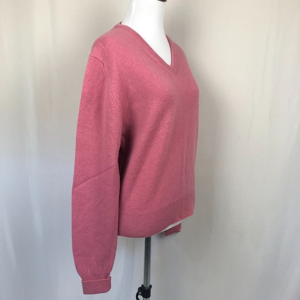 Lands End Lambswool Pullover Sweater V Neck Long S - Picture 4 of 7